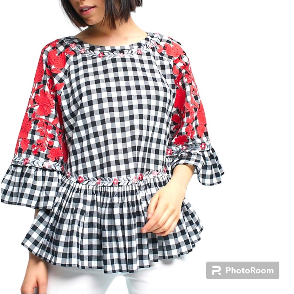 Anthropologie - Pankaj & Nidhi Gingham Swing Tunic - Size S